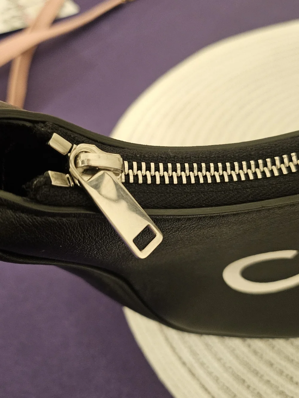 AUTHENTIC Celine Ava Bag in Smooth Calfskin - Black with White Logo